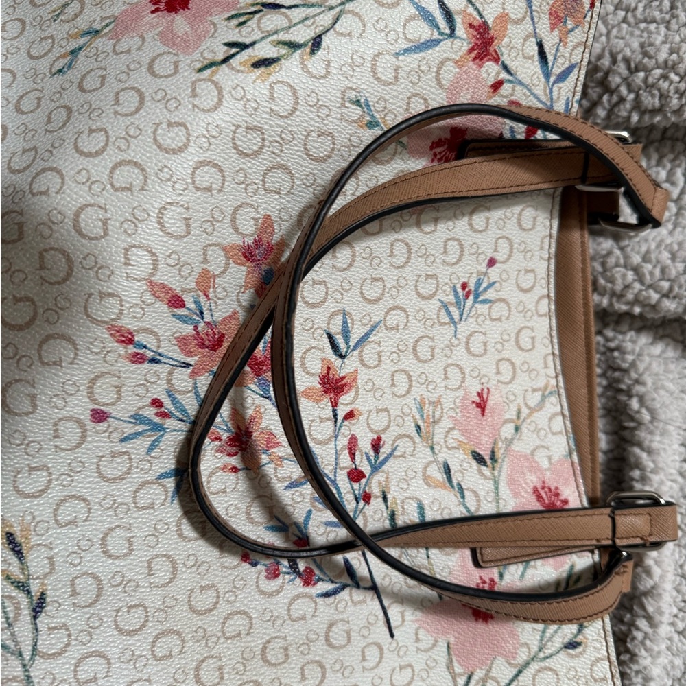 Floral Beige Designer Tote Bag